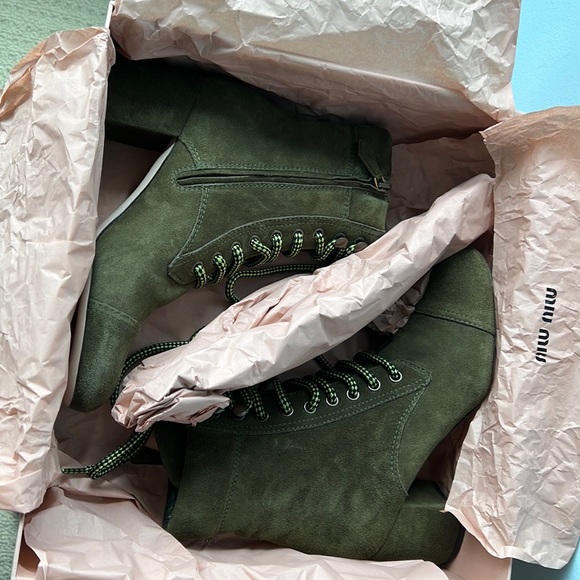 Miu miu hiker boots, green suede, size 36, brand new - Picture 9 of 9